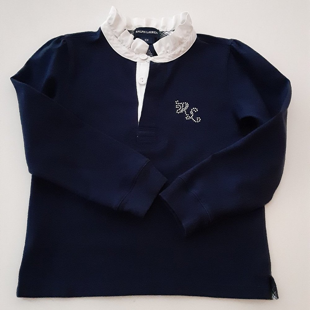 RALPH LAUREN Ruffle neck polo girls size 6x